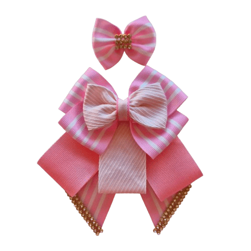 Colarinho Pet Rosa com Listras - Imagem 1