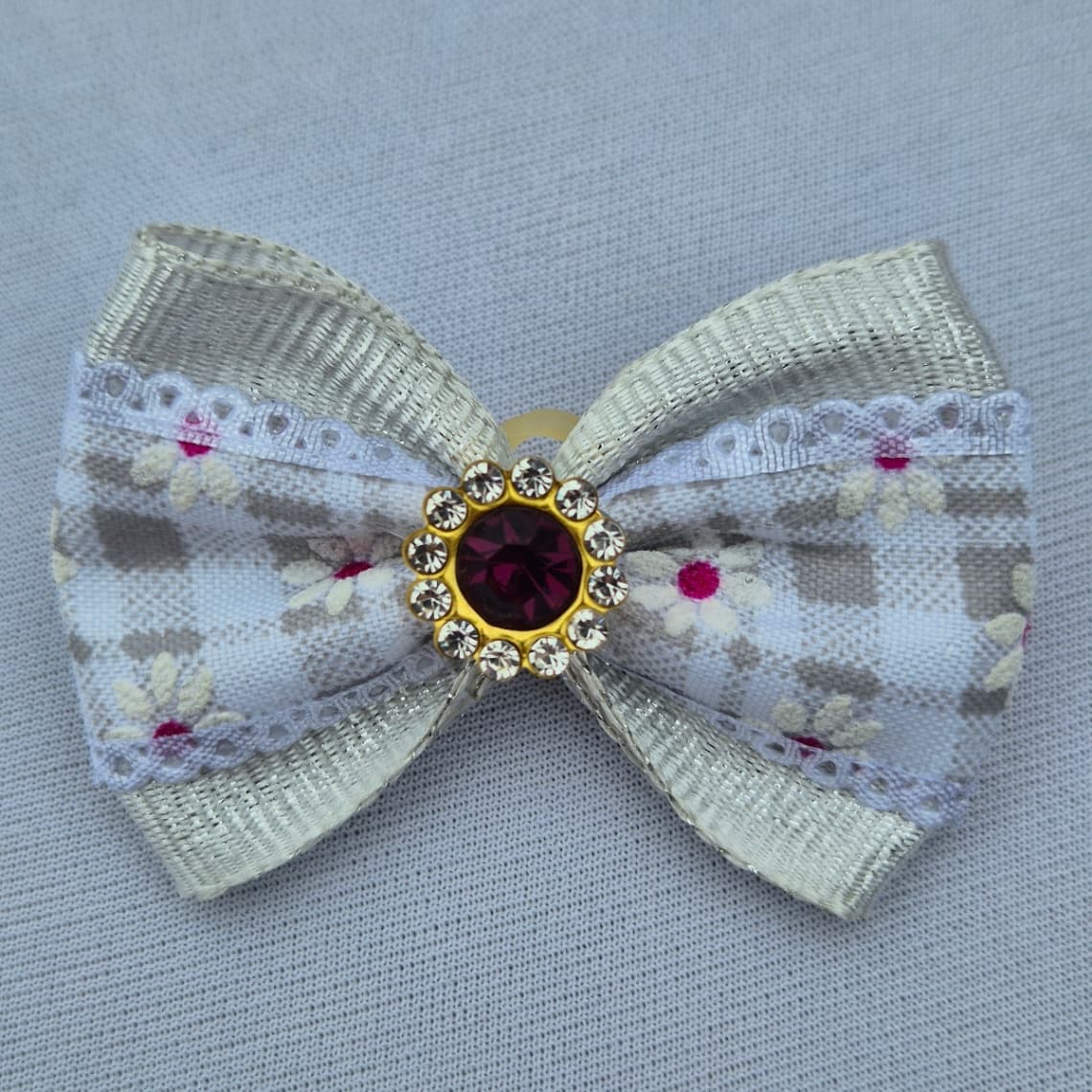 Laços e Joinhas de Penteado Pet Prata - Imagem 5