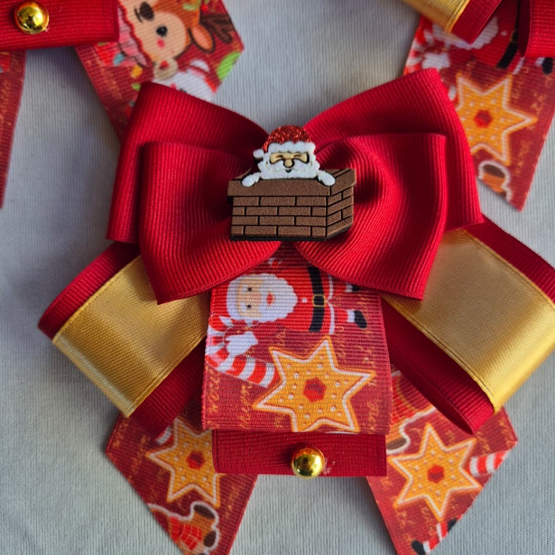 Colarinho Pet Natal Papai Noel Chaminé - Imagem 1