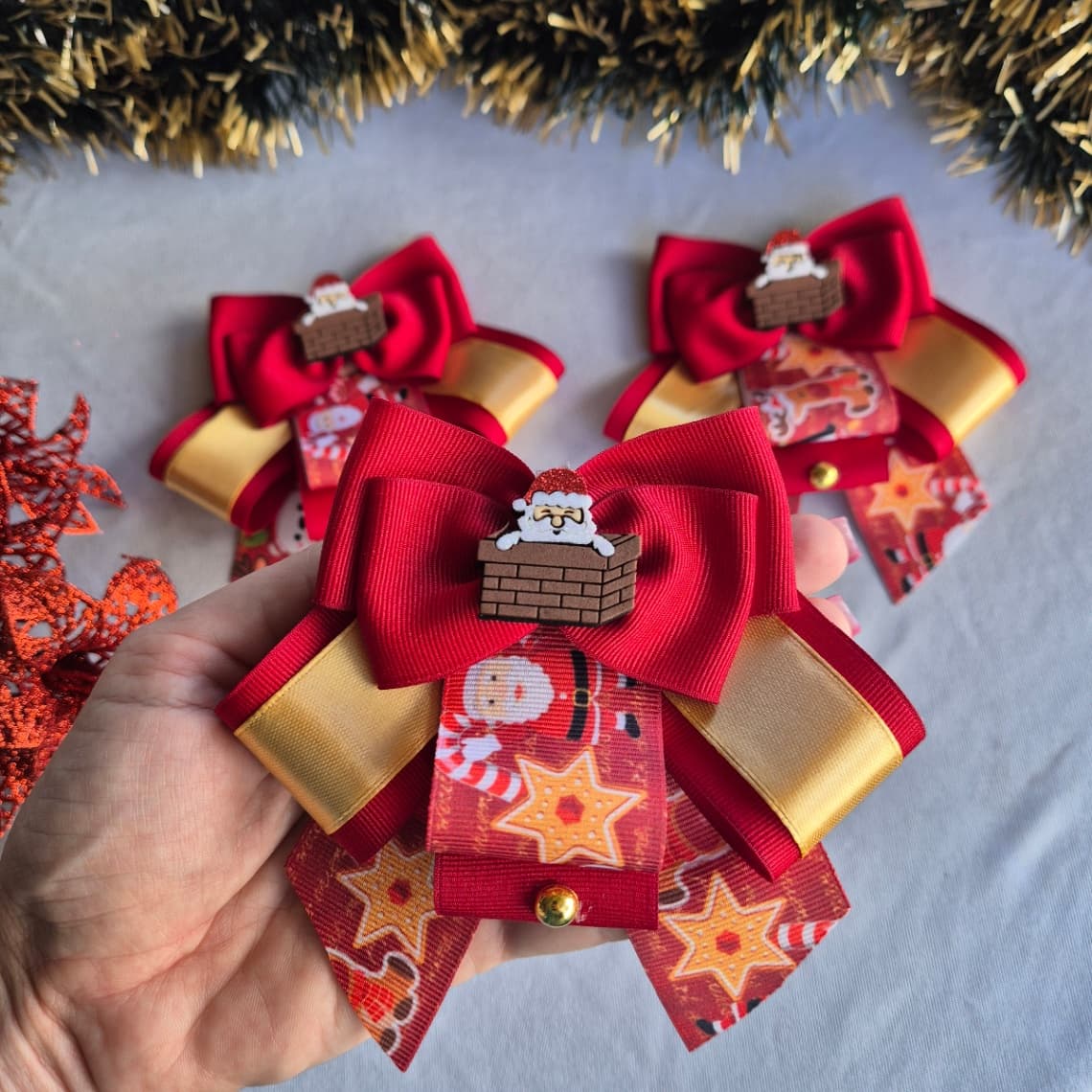 Colarinho Pet Natal Papai Noel Chaminé - Imagem 2