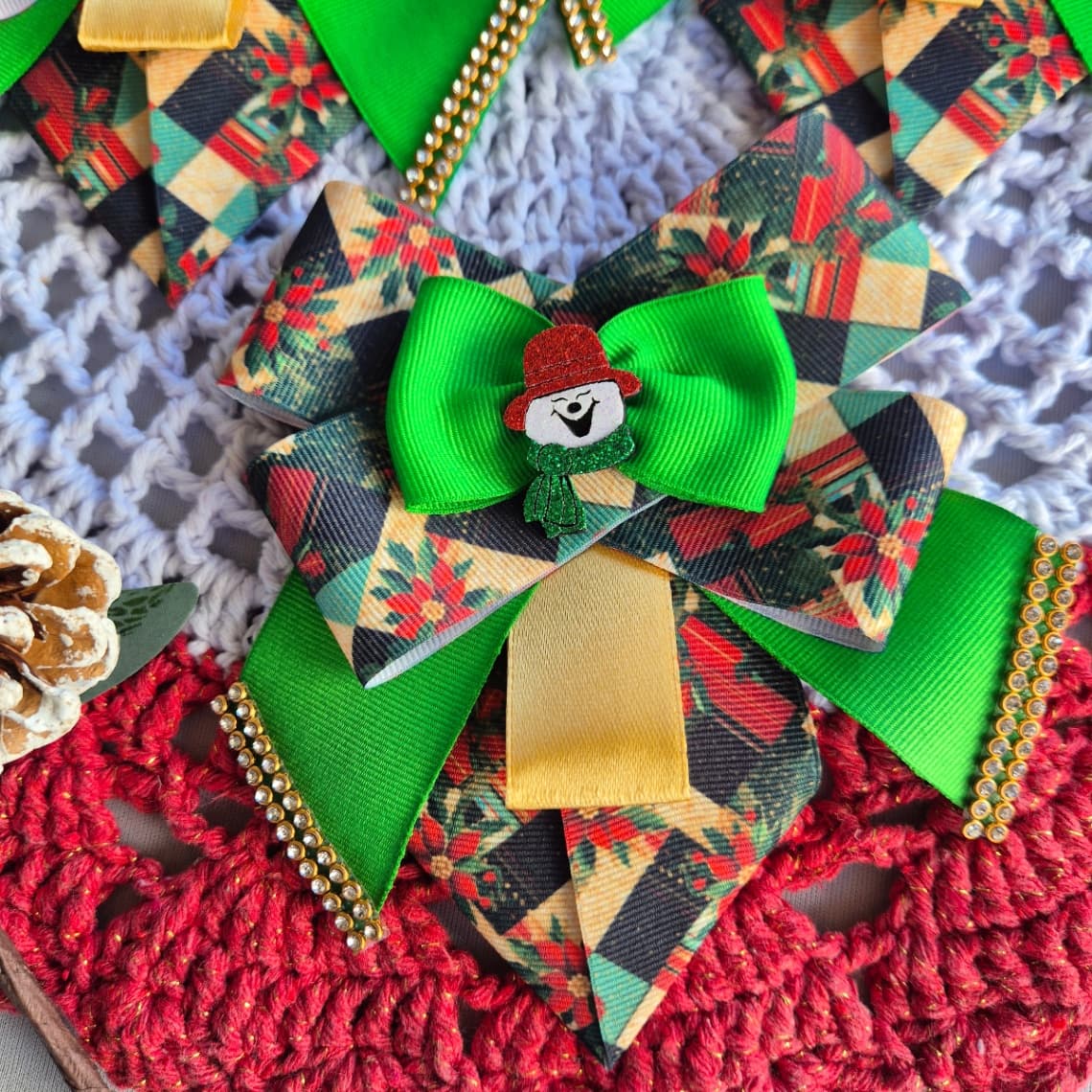 Gravata Pet Natal Boneco de neve - Imagem 1