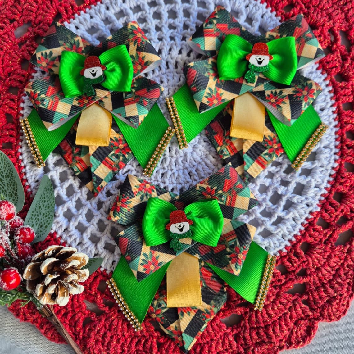 Gravata Pet Natal Boneco de neve - Imagem 3